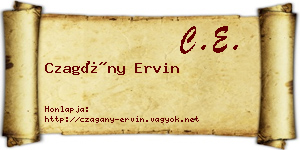Czagány Ervin névjegykártya
