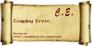 Czagány Ervin névjegykártya