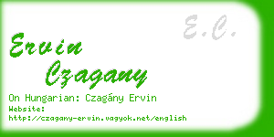 ervin czagany business card